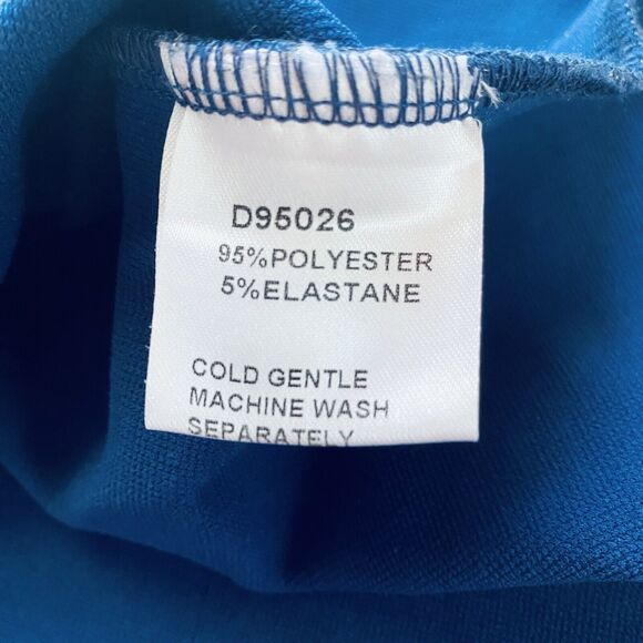 Stella Dress UK 10 US 6/8 Blue White Polka Dot Stretch Scalloped Party Retro - Picture 6 of 6